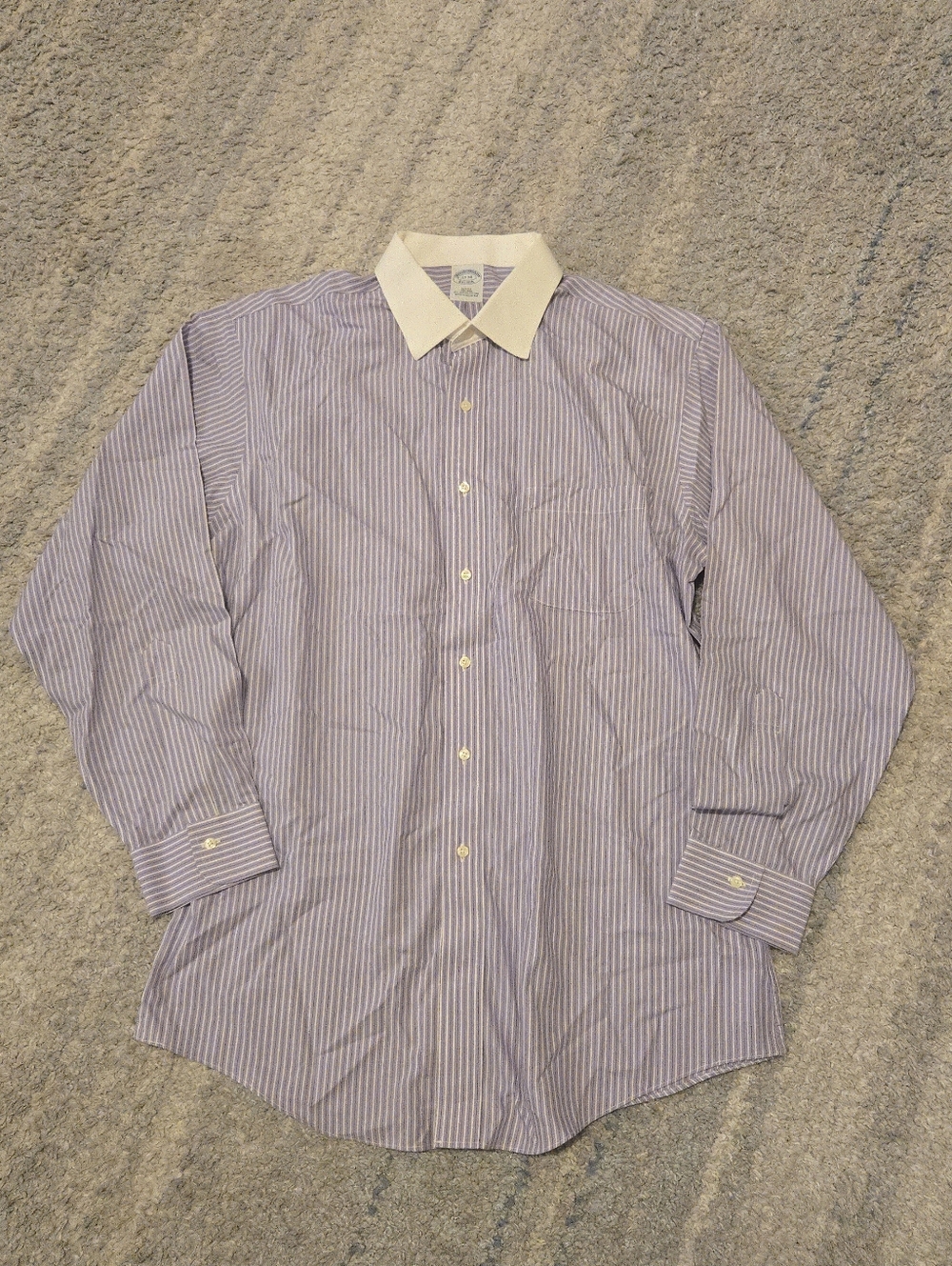 Brothers Non-Iron Supima Cotton Stripe Dress Shirt 17-34 Slim Fit Banker